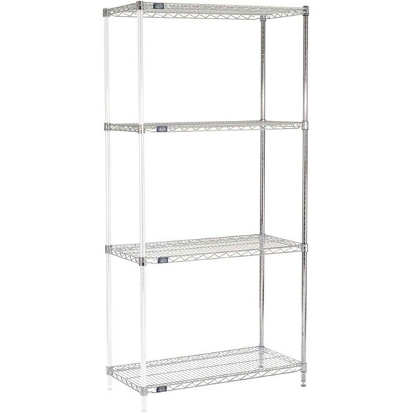 Nexel 5 Tier Chrome Wire Shelving Add-On Unit, 48W x 18D x 86H A18488C5 - main